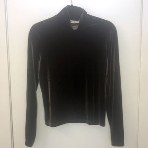 Brown velvet turtleneck shirt